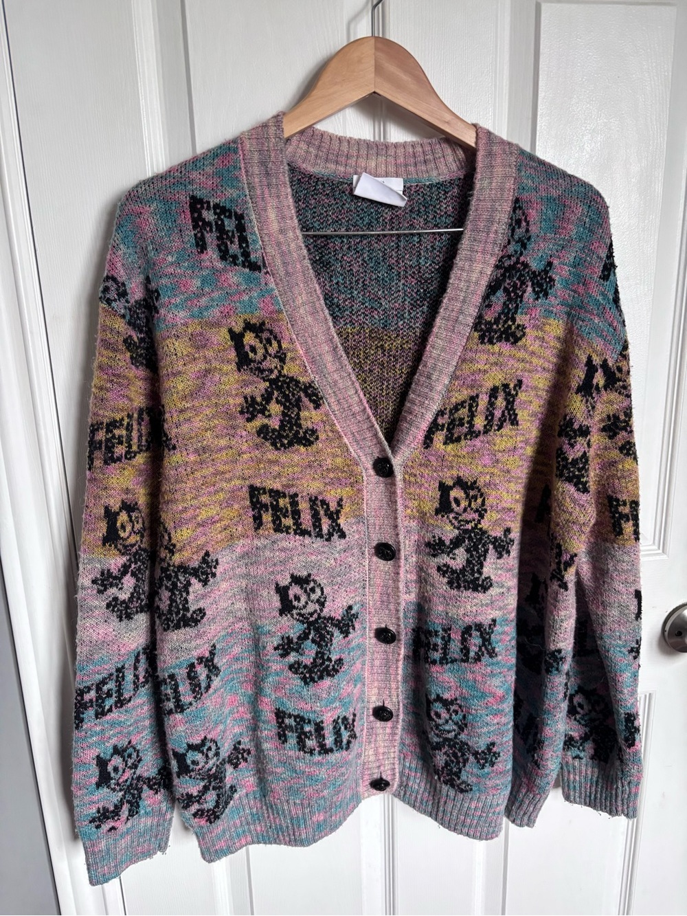 d'zzit x Felix The Cat 2021 DreamWorks Mohair Wool Cardigan XS